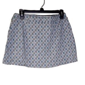 Margaret M Blue and White Printed Mini Skirt